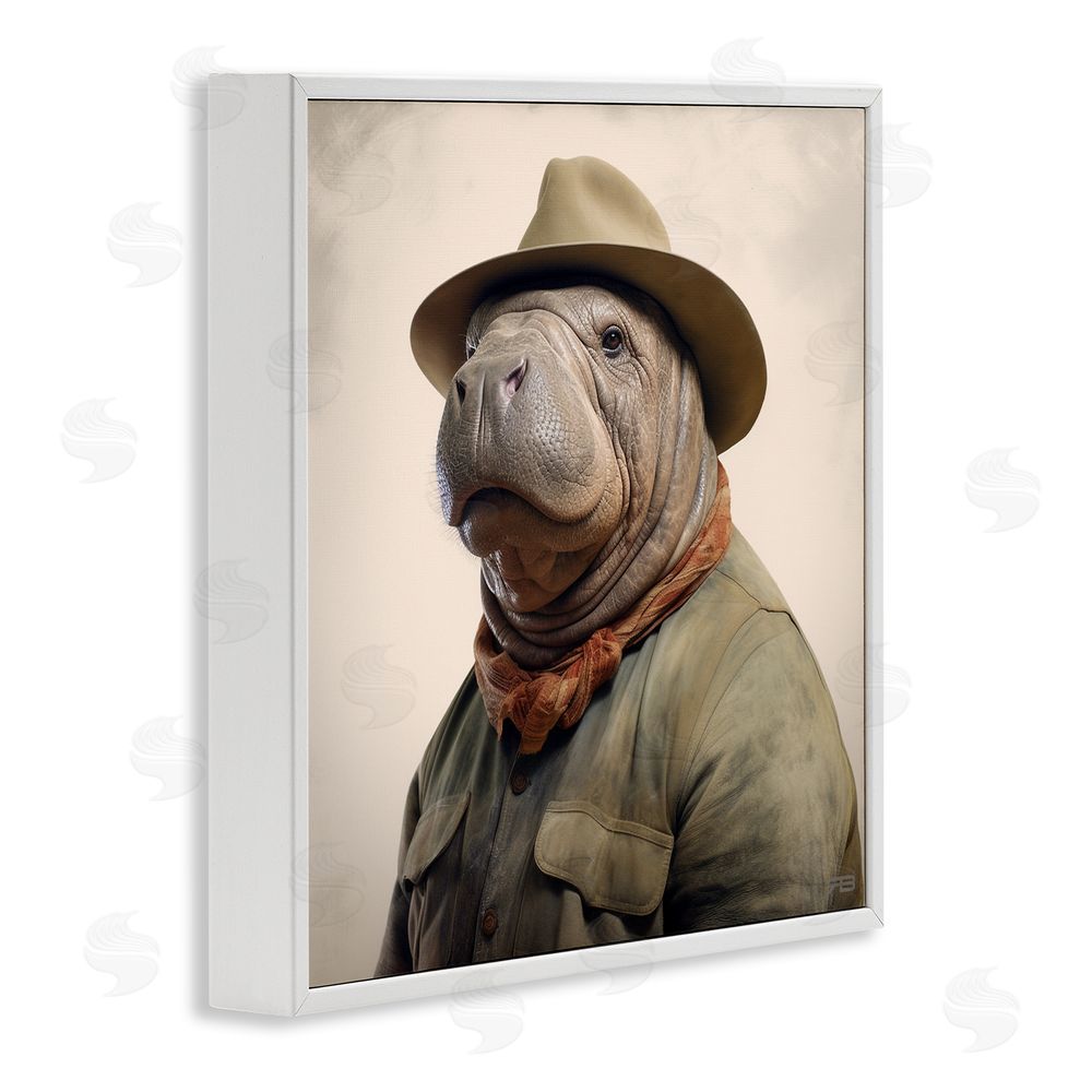 RB Southwestern Rodeo Manatee White Framed Glicee Wall Art Print