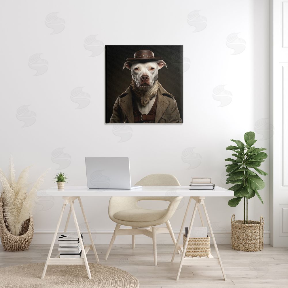 RB Vintage Fashion Pit Bull Canvas Wall Art in Room