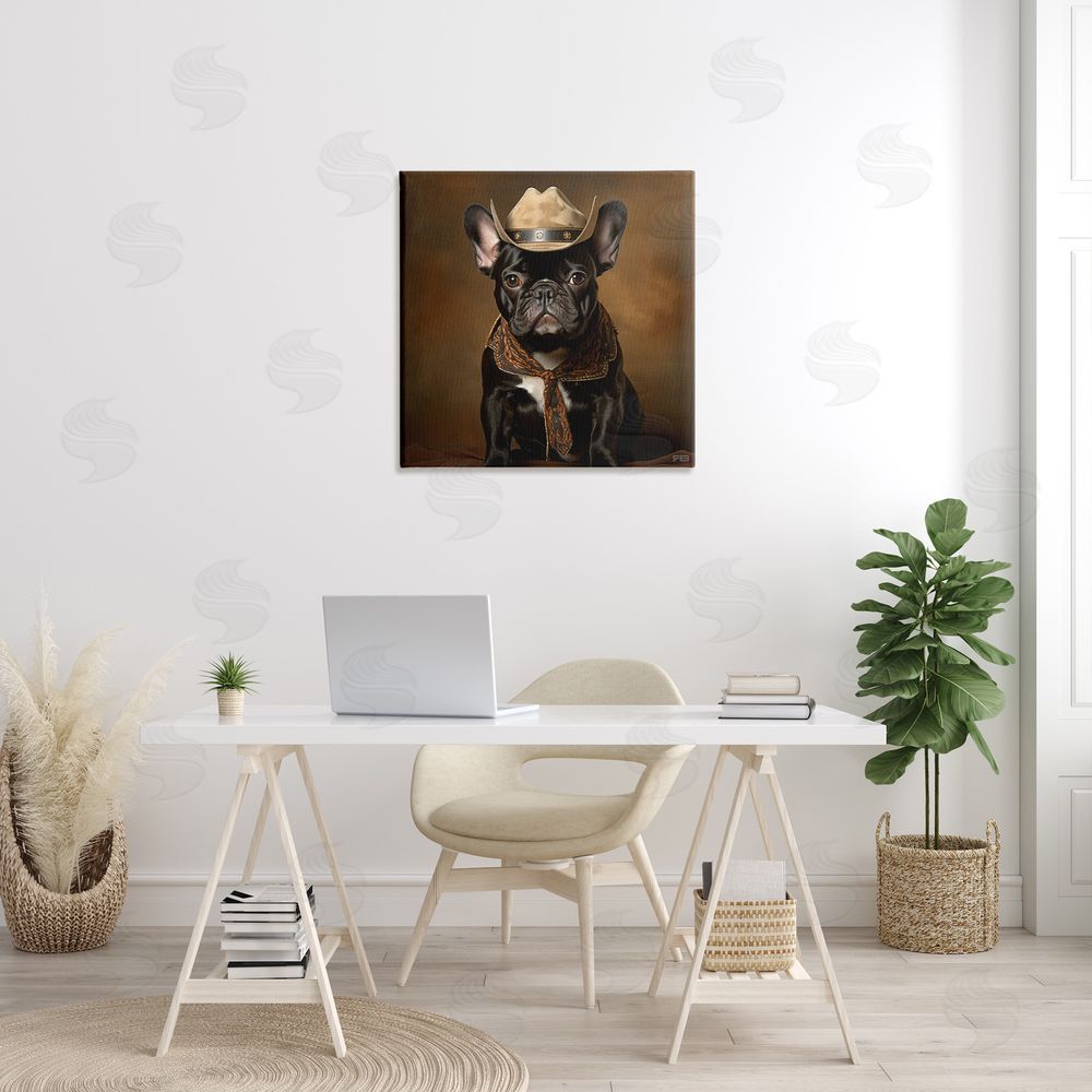RB French Bulldog Portrait Canvas Wall Art in Room