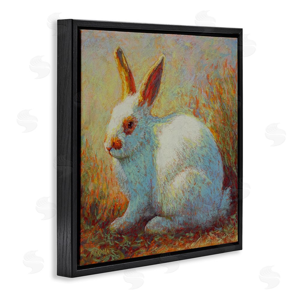 Rita Kirkman Traditional Bunny in Nature Black Floating Frame Canvas Wall Art Print