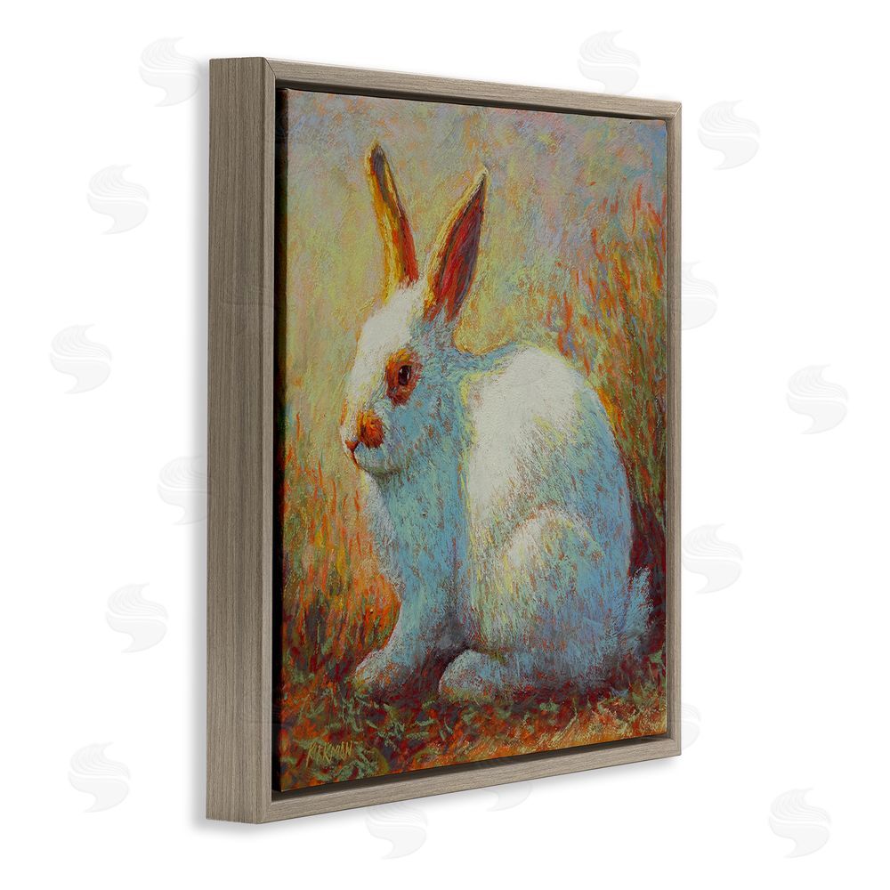 Rita Kirkman Traditional Bunny in Nature Brown Floating Frame Canvas Wall Art Print