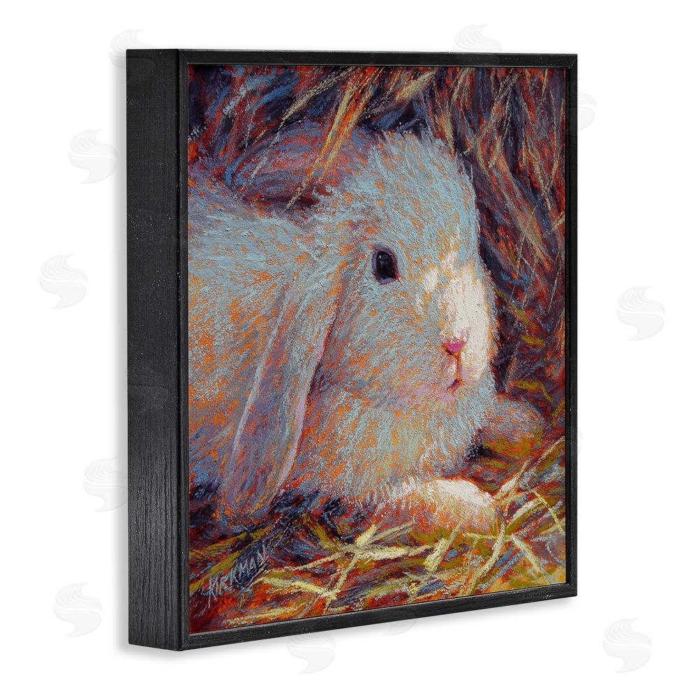 Rita Kirkman Impressionist Rabbit Painting Black Framed Glicee Wall Art Print