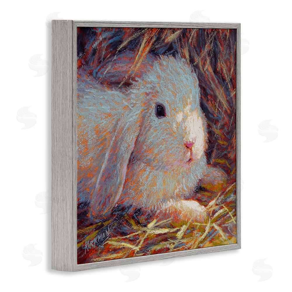 Rita Kirkman Impressionist Rabbit Painting Gray Framed Glicee Wall Art Print