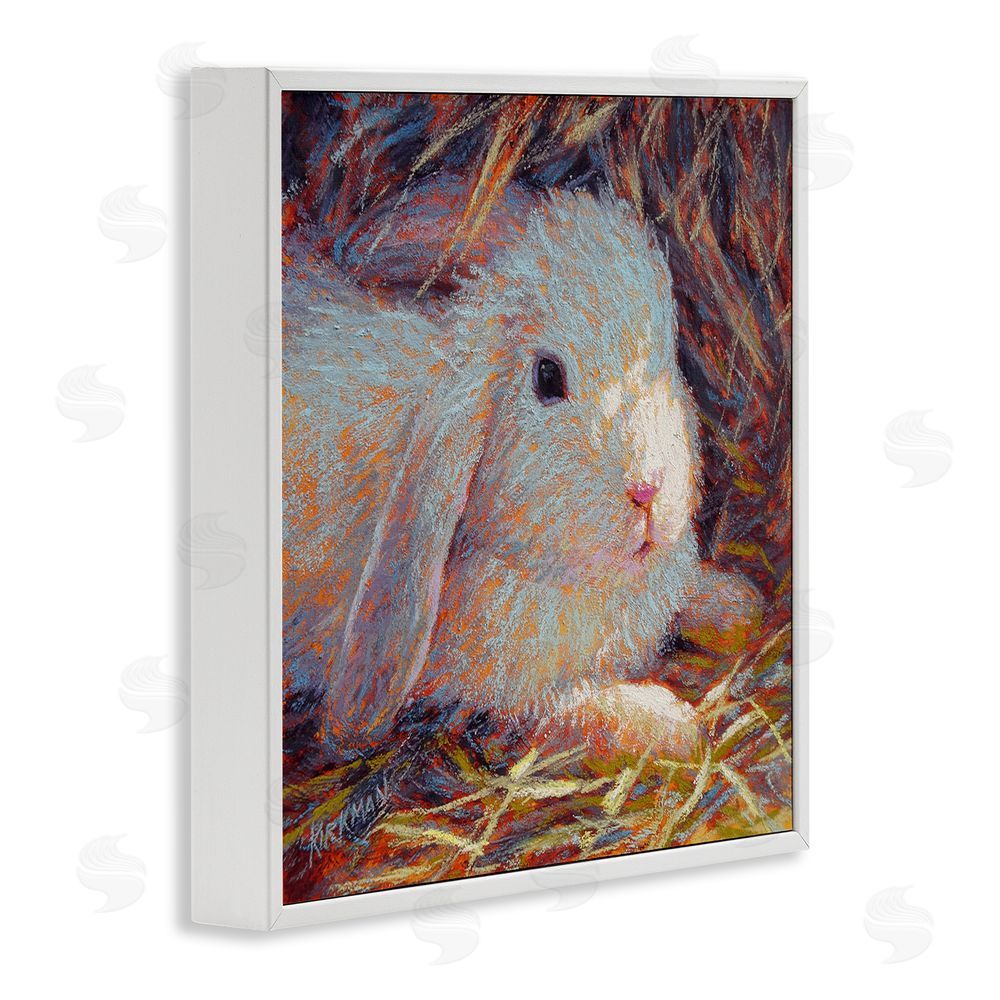 Rita Kirkman Impressionist Rabbit Painting White Framed Glicee Wall Art Print