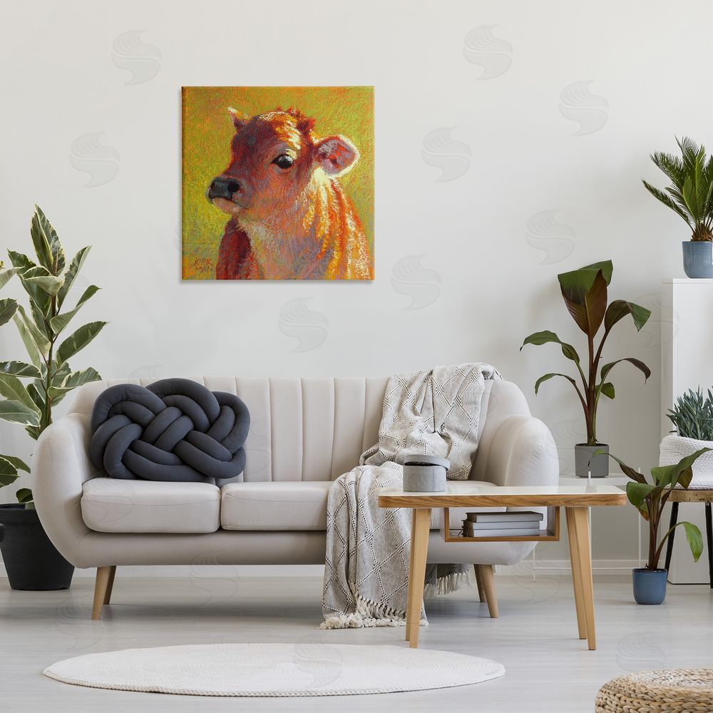 Rita Kirkman Sunlit Calf Painting Canvas Wall Art in Room