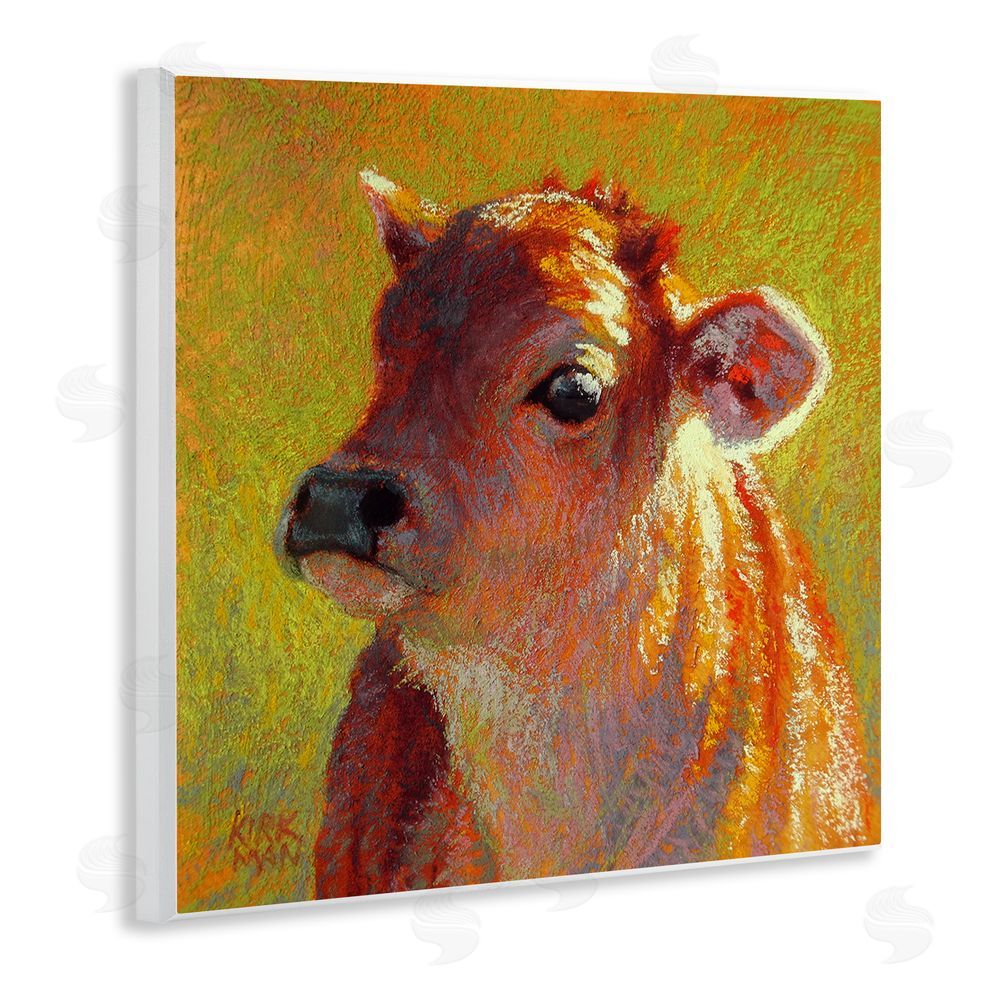 Rita Kirkman Sunlit Calf Painting Wooden Wall Plaque Art Print