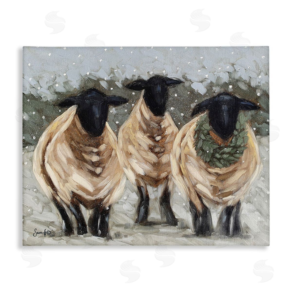 Sara G. Designs Sheep in Winter Scene