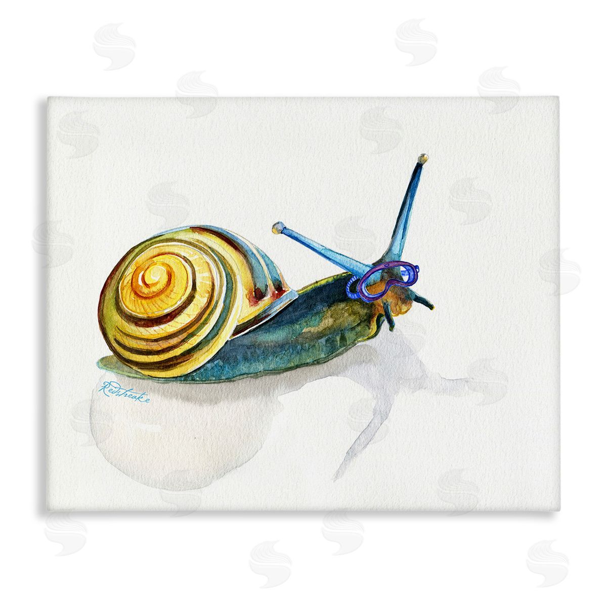 Jennifer Redstreake Snail Wearing Snorkel Mask