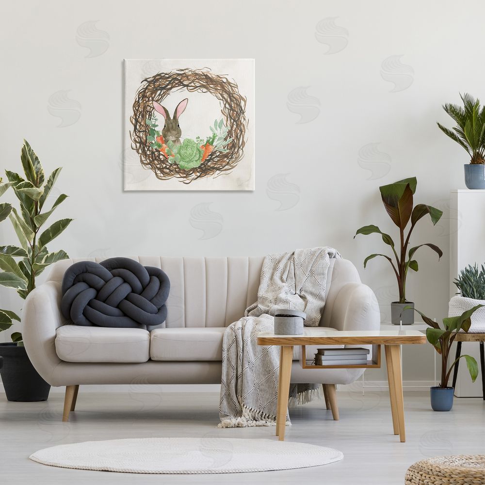 Lucille Price Spring Easter Wreath Canvas Wall Art in Room