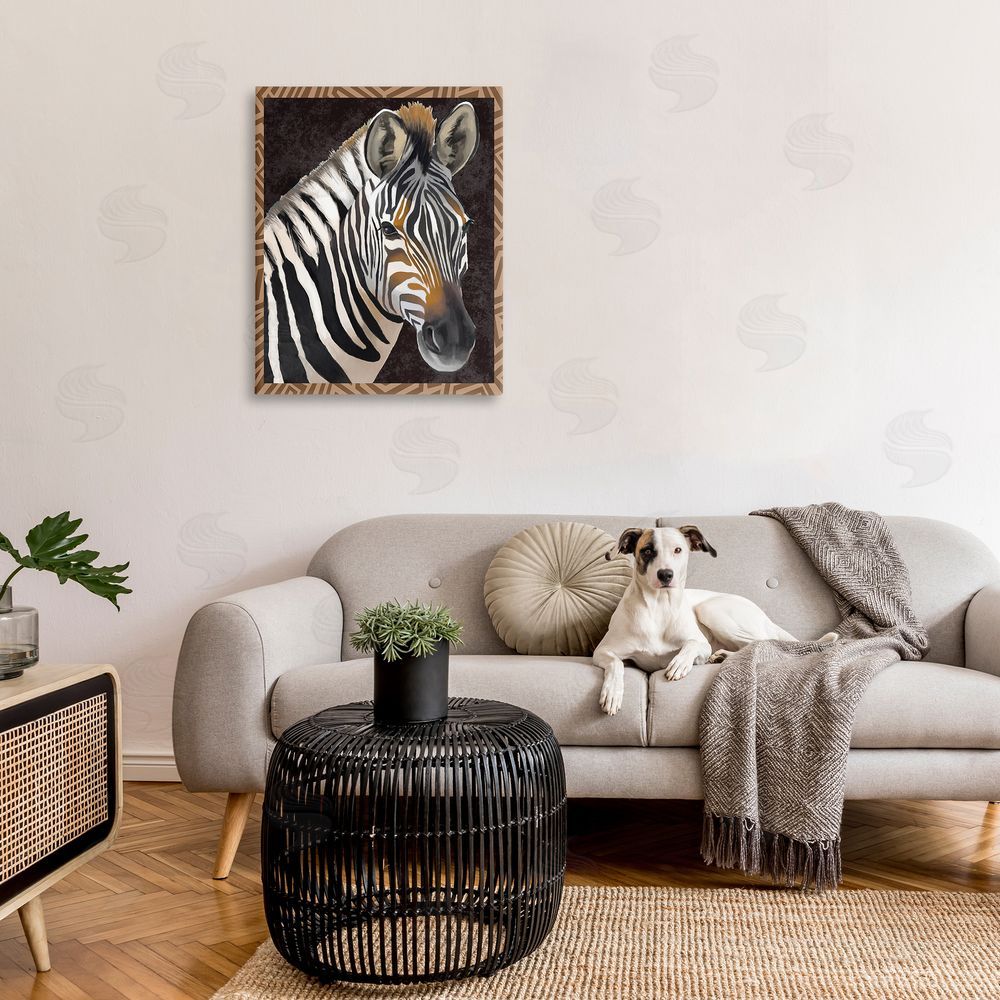 Lucca Sheppard Zebra with Geometric Border