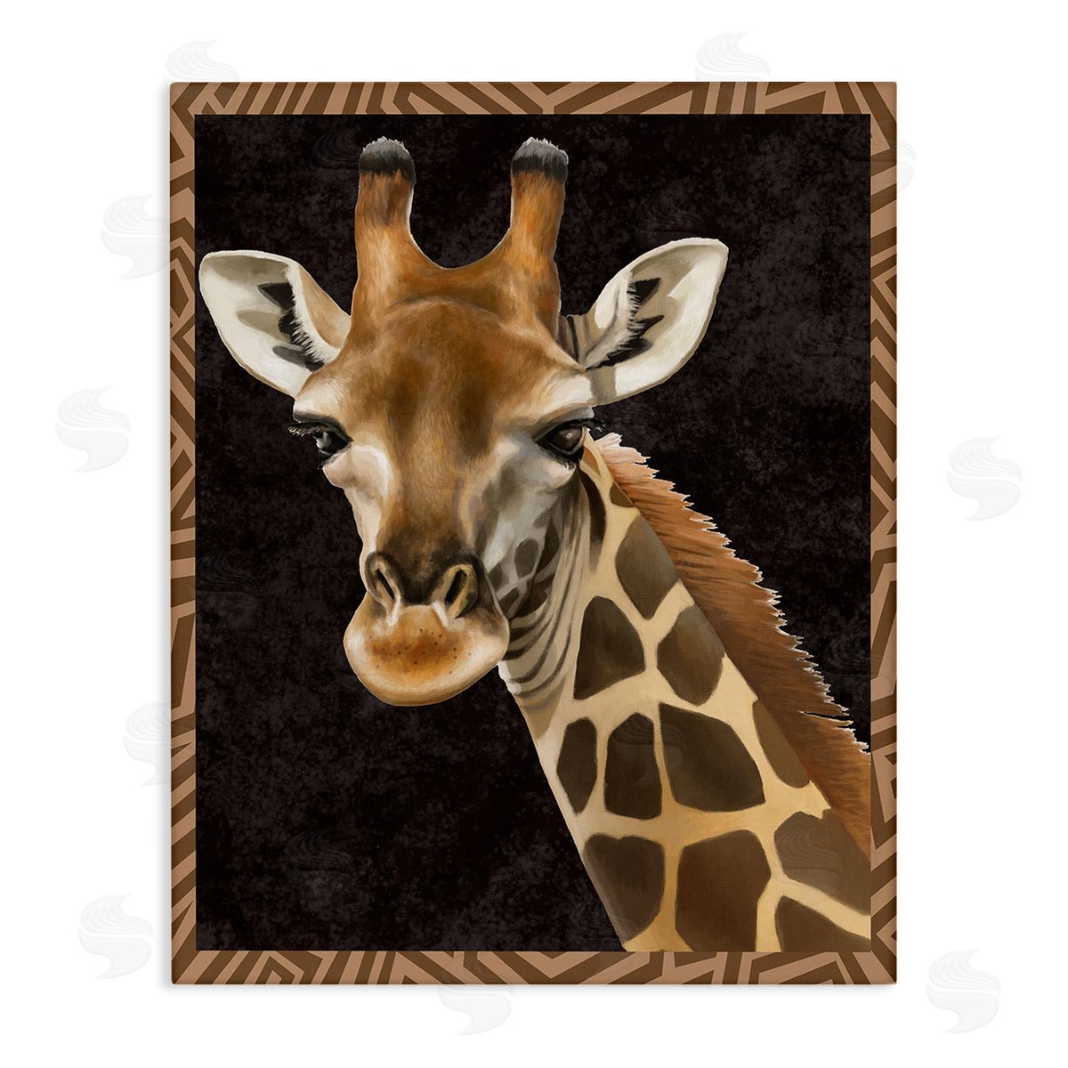 Lucca Sheppard Giraffe_side with Geometric Border