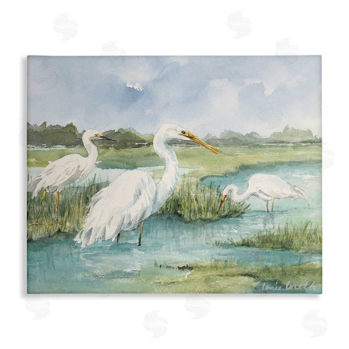 Lanie Loreth Wild Egrets in Marshland