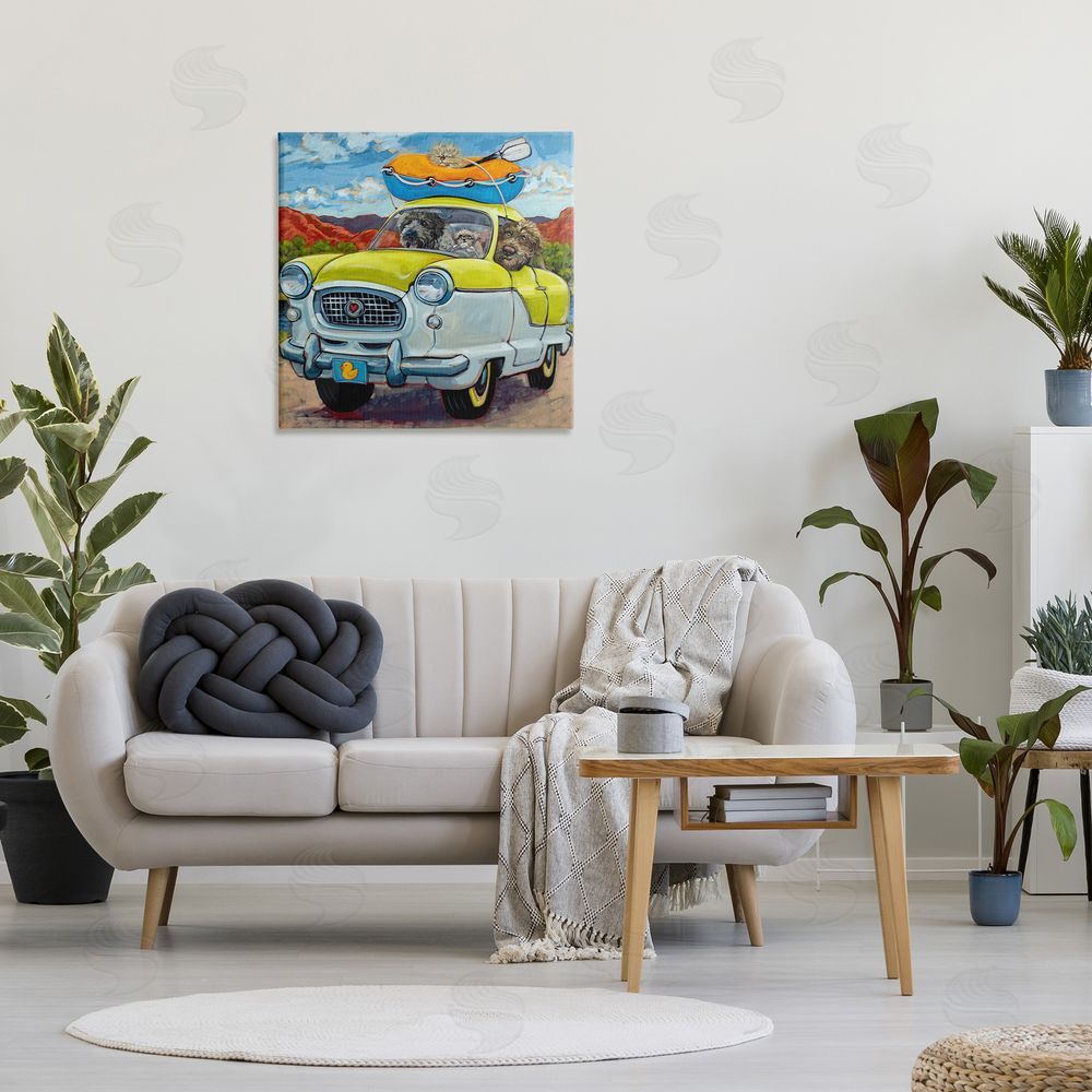 CR Townsend Vacation Dogs in Car Canvas Wall Art in Room