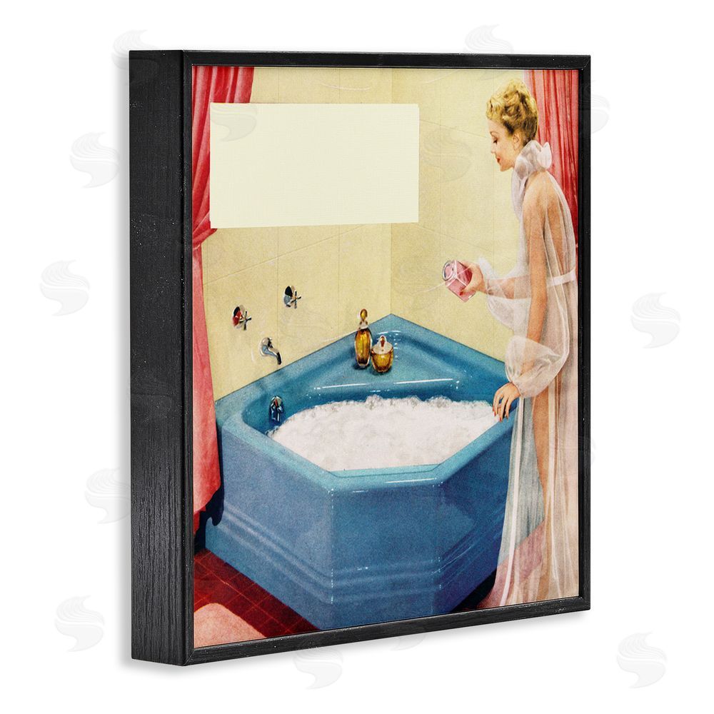 Kathy Alper Vintage Bubble Bath Girl Black Framed Glicee Wall Art Print