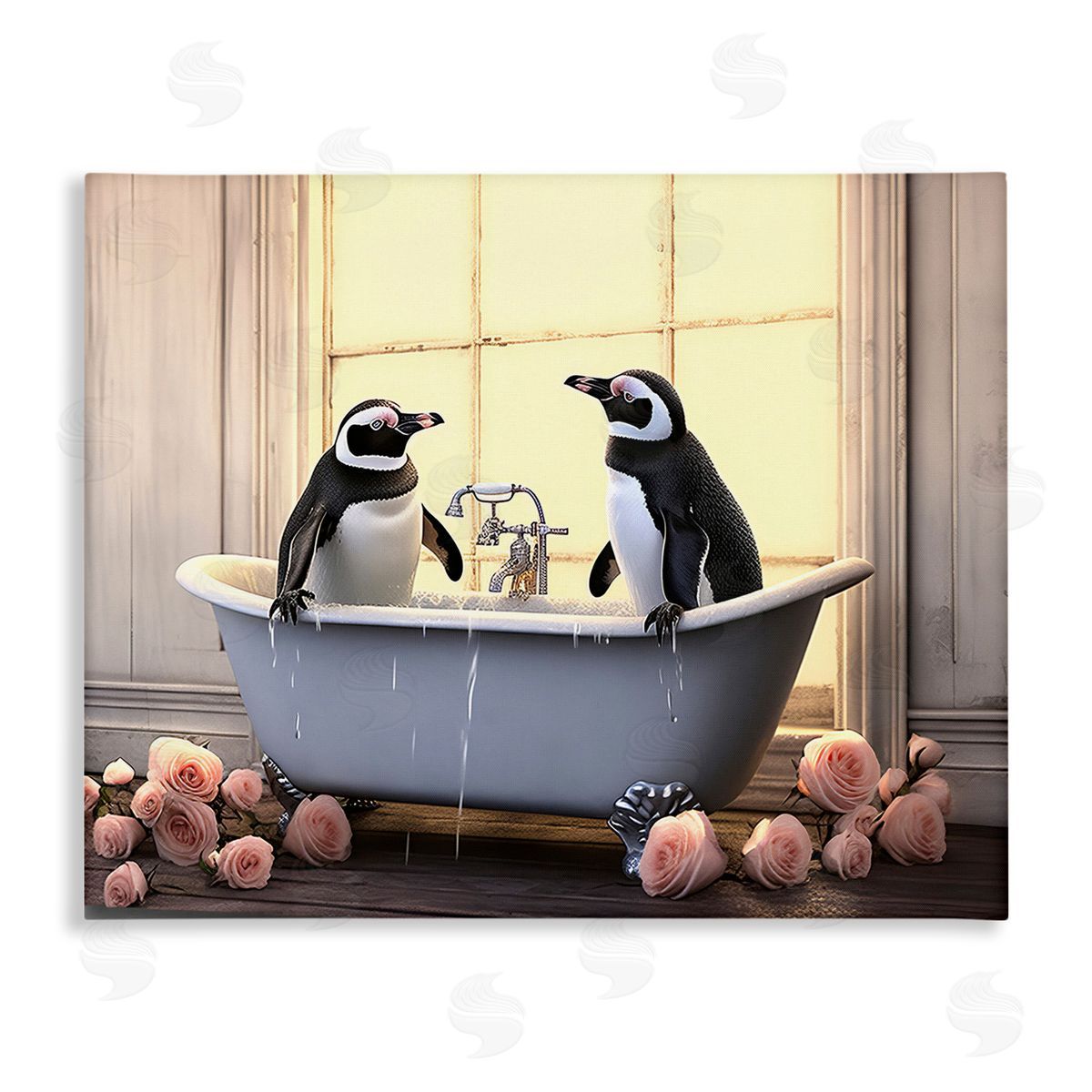 Lazar Studio Penguins Bathing in Tub
