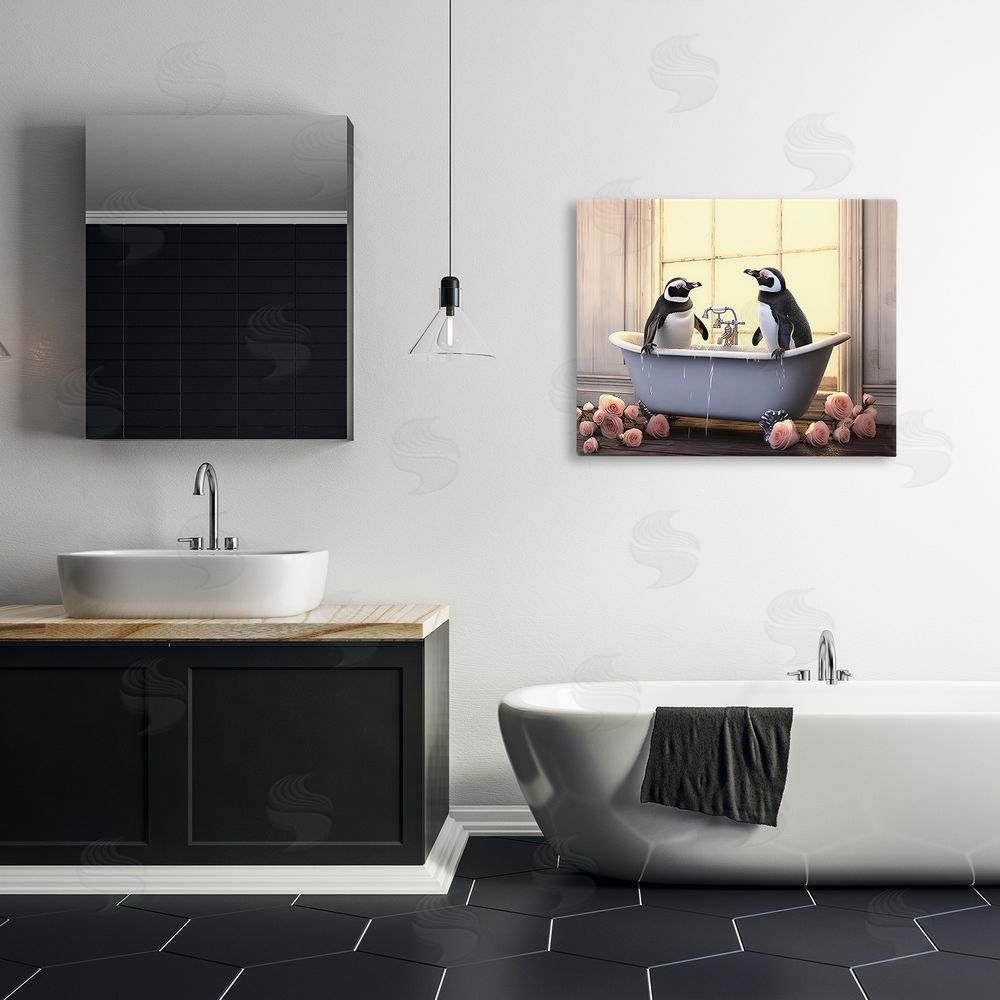Lazar Studio Penguins Bathing in Tub