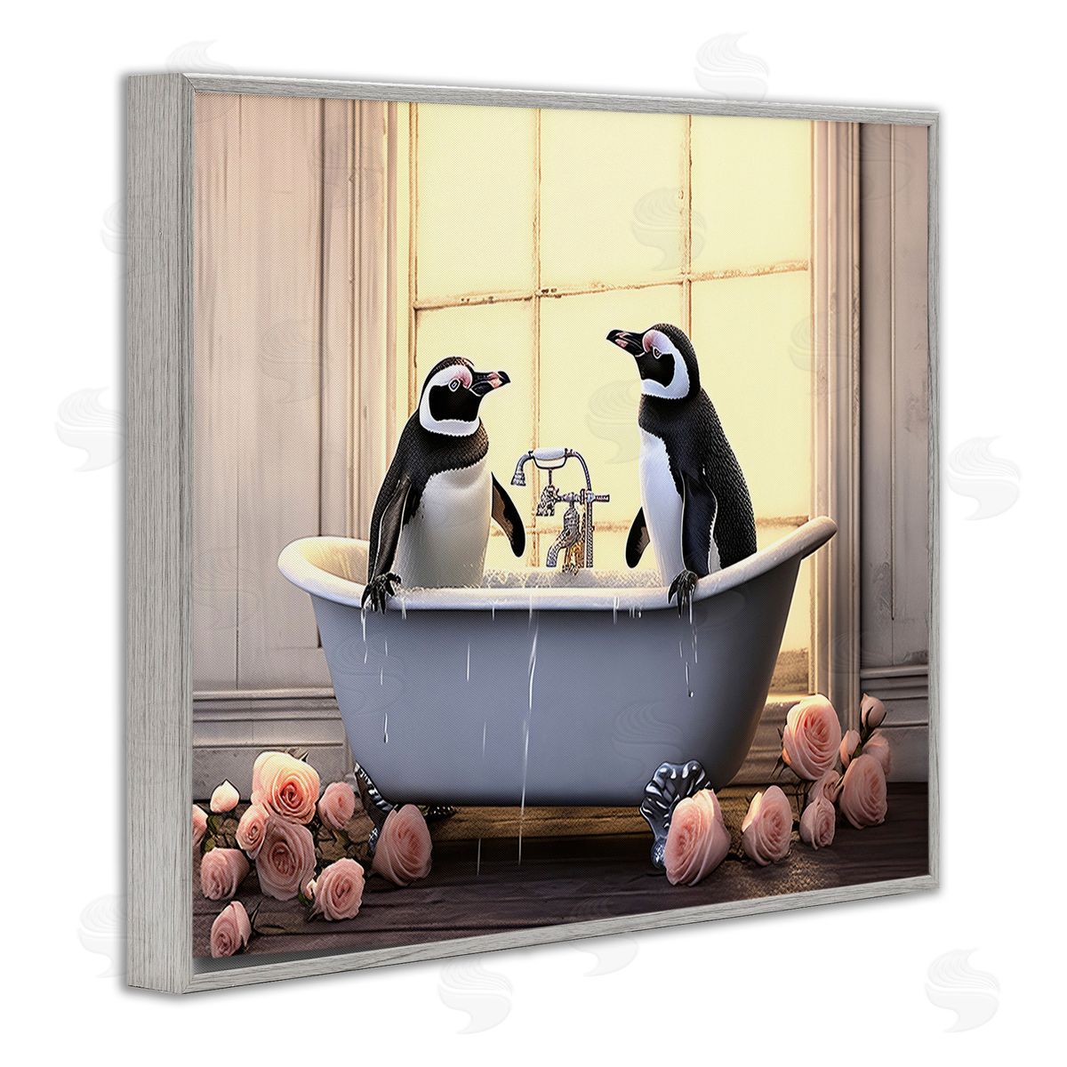 Lazar Studio Penguins Bathing in Tub
