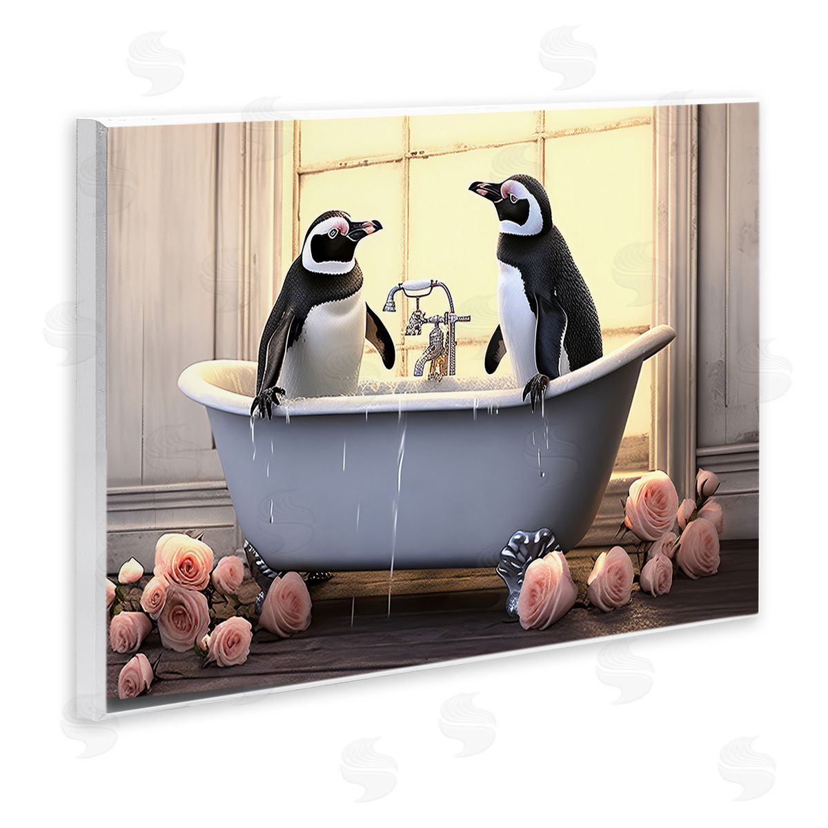 Lazar Studio Penguins Bathing in Tub