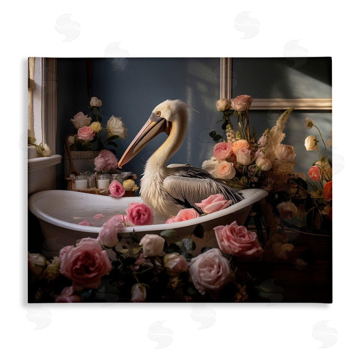 Lazar Studio Pelican in Rose Filled Tub