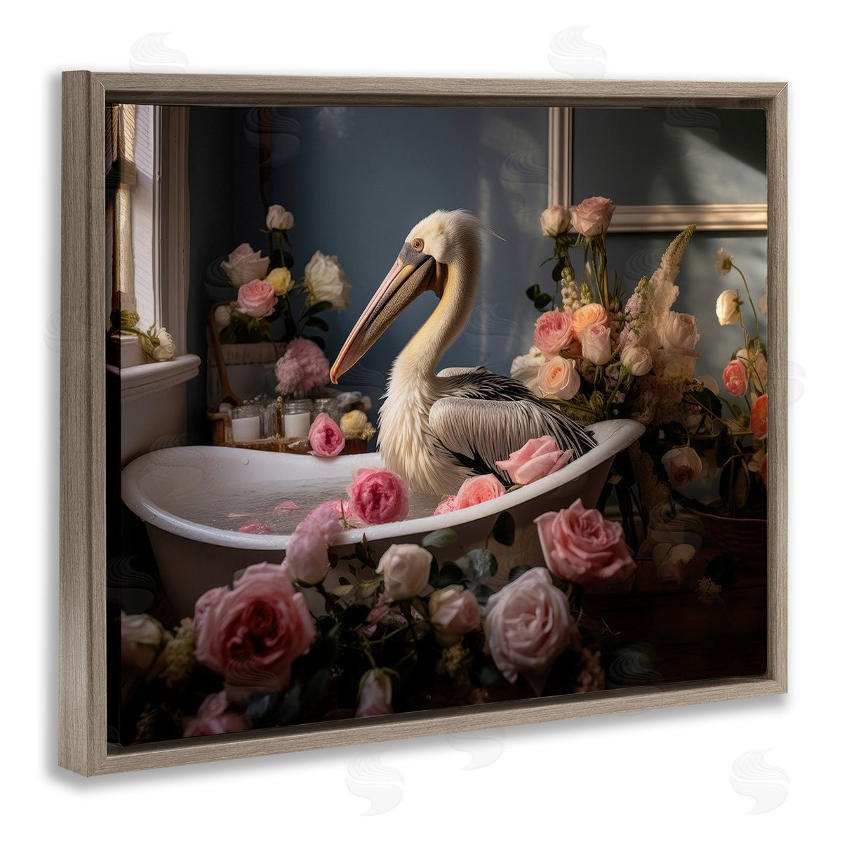 Lazar Studio Pelican in Rose Filled Tub