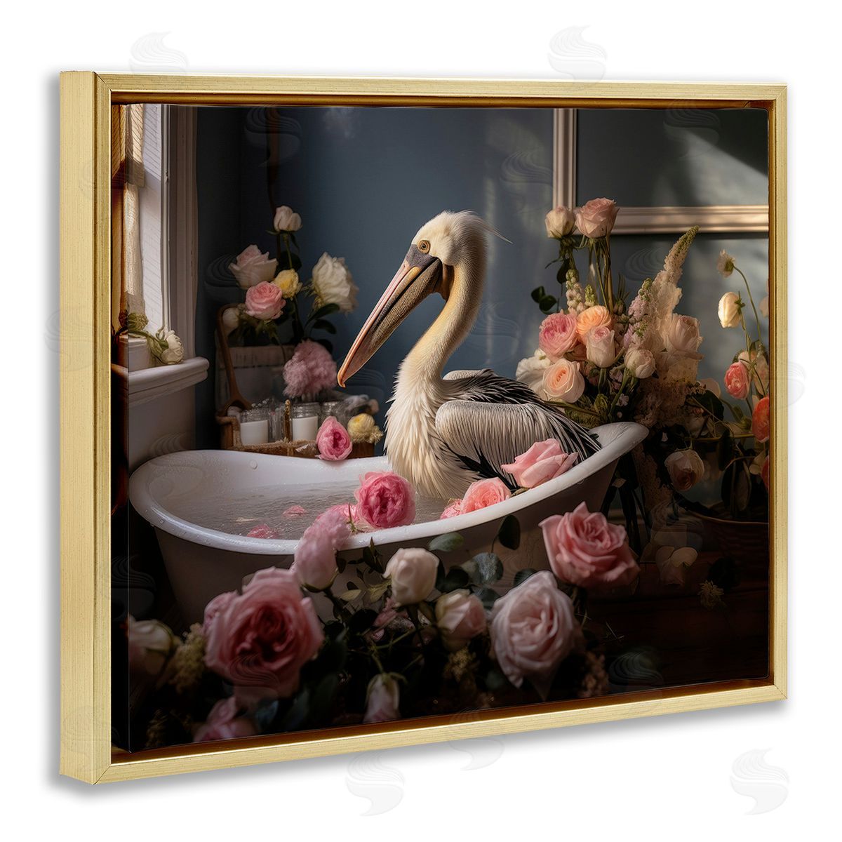 Lazar Studio Pelican in Rose Filled Tub