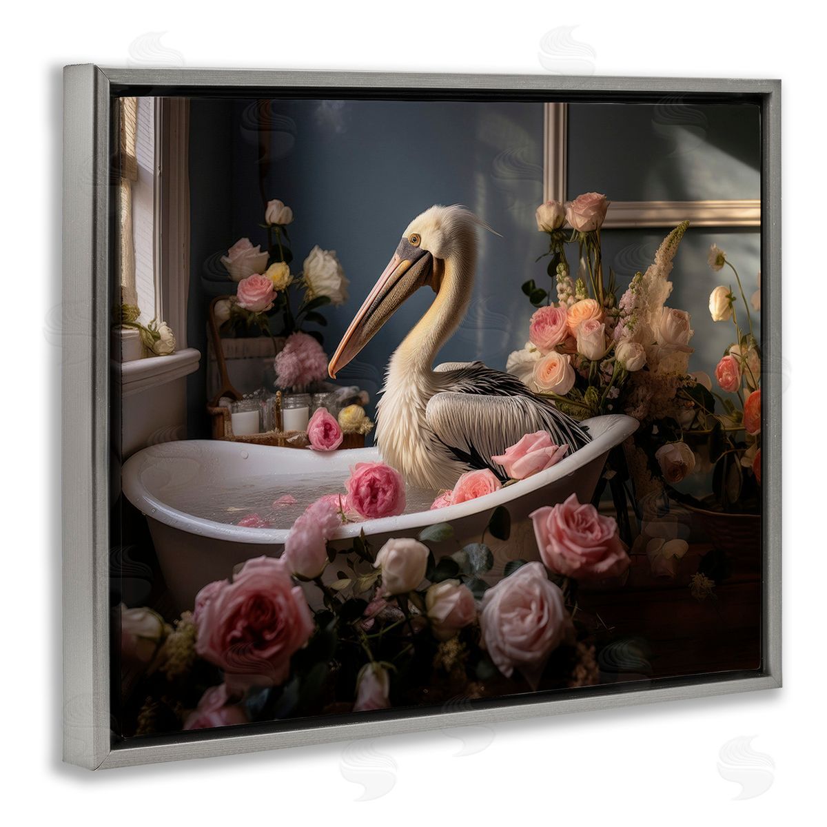 Lazar Studio Pelican in Rose Filled Tub