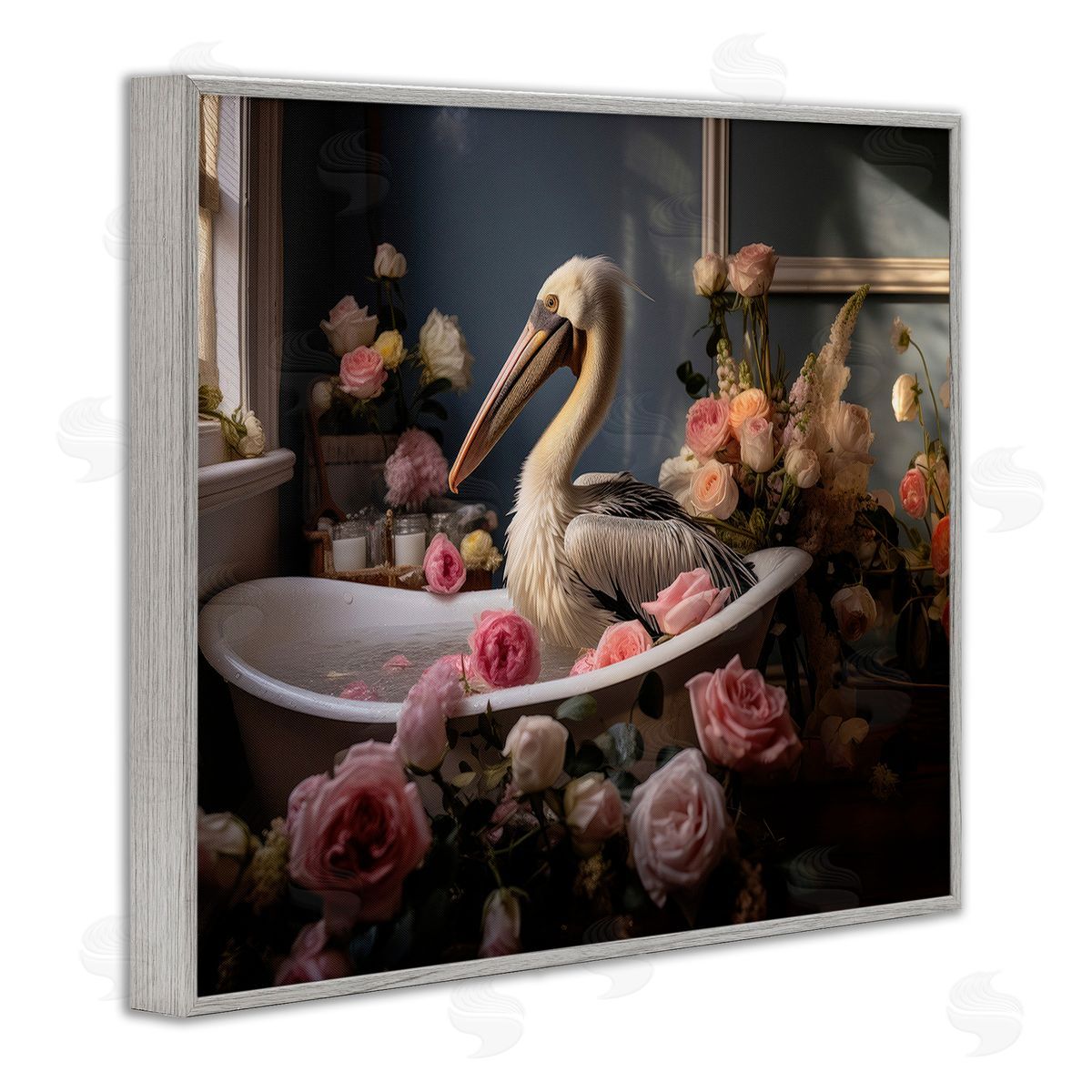Lazar Studio Pelican in Rose Filled Tub