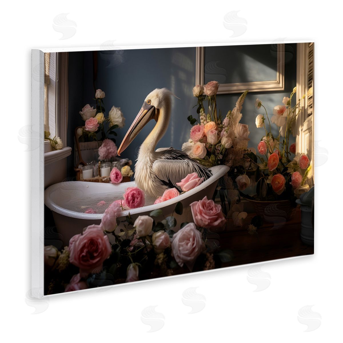 Lazar Studio Pelican in Rose Filled Tub