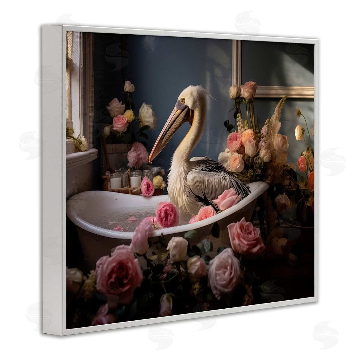 Lazar Studio Pelican in Rose Filled Tub