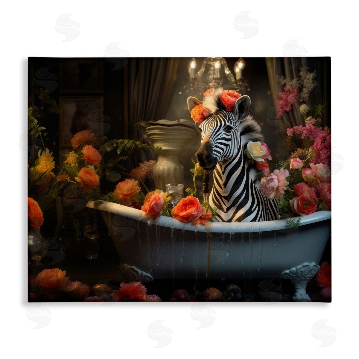 Lazar Studio Zebra Bathing with Florals