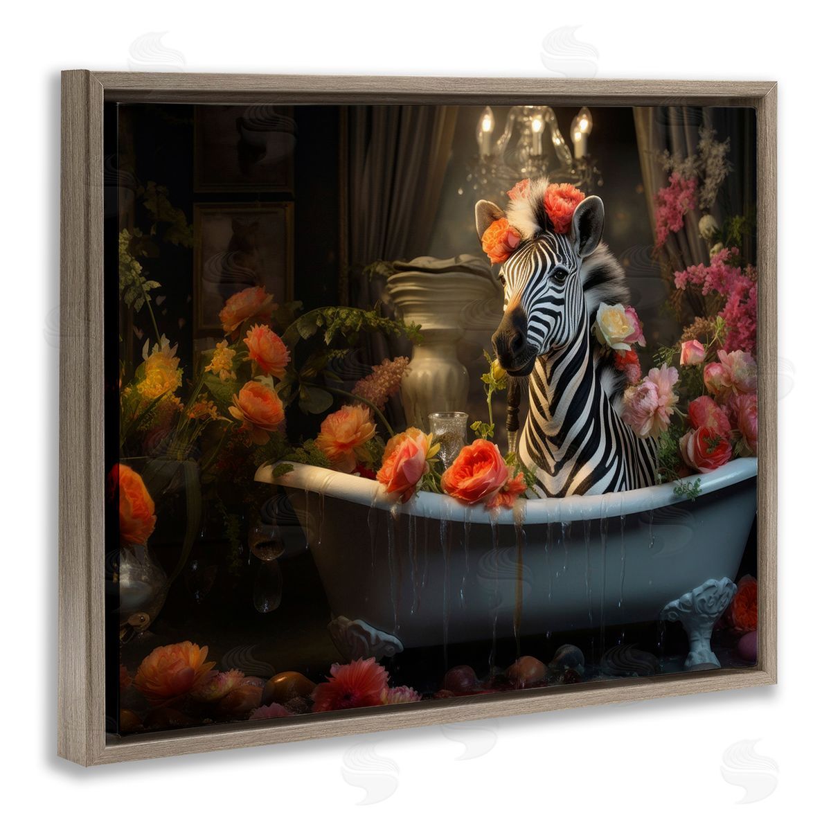 Lazar Studio Zebra Bathing with Florals