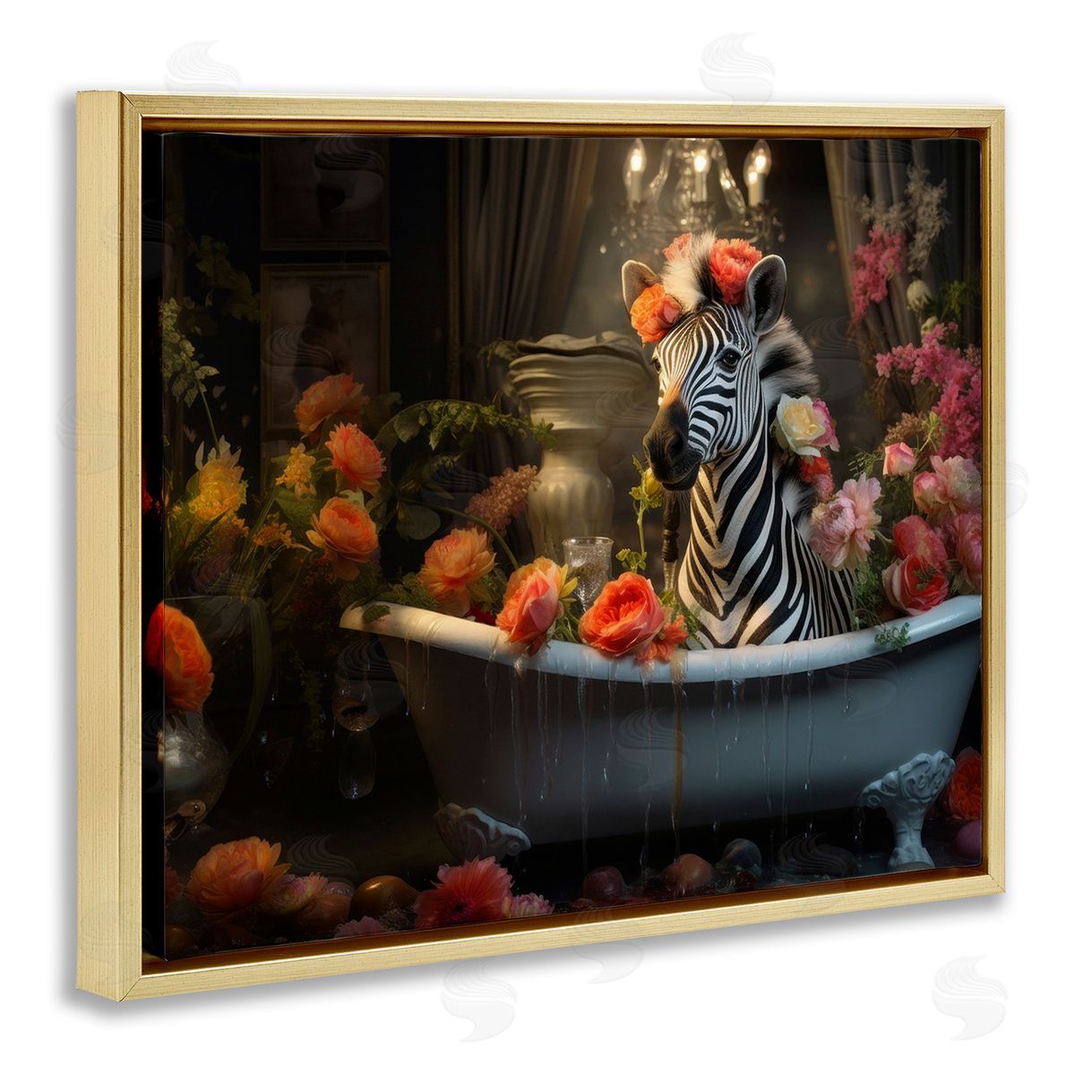 Lazar Studio Zebra Bathing with Florals