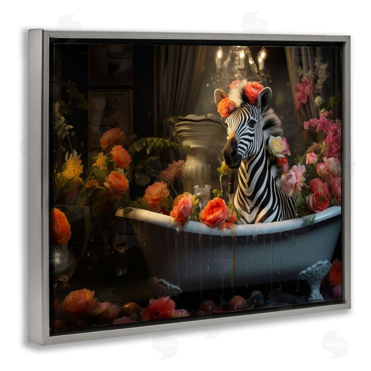 Lazar Studio Zebra Bathing with Florals