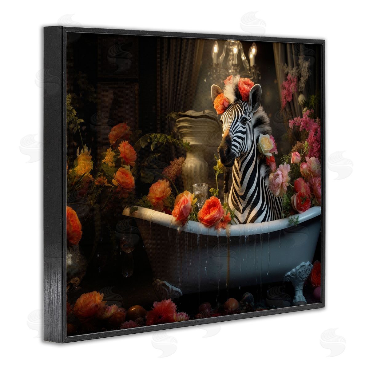 Lazar Studio Zebra Bathing with Florals