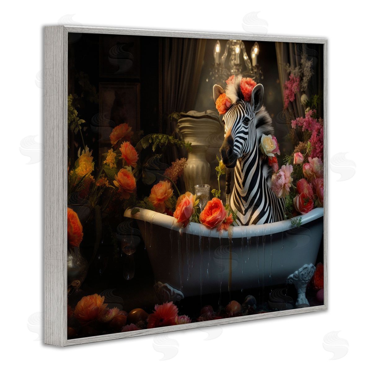 Lazar Studio Zebra Bathing with Florals