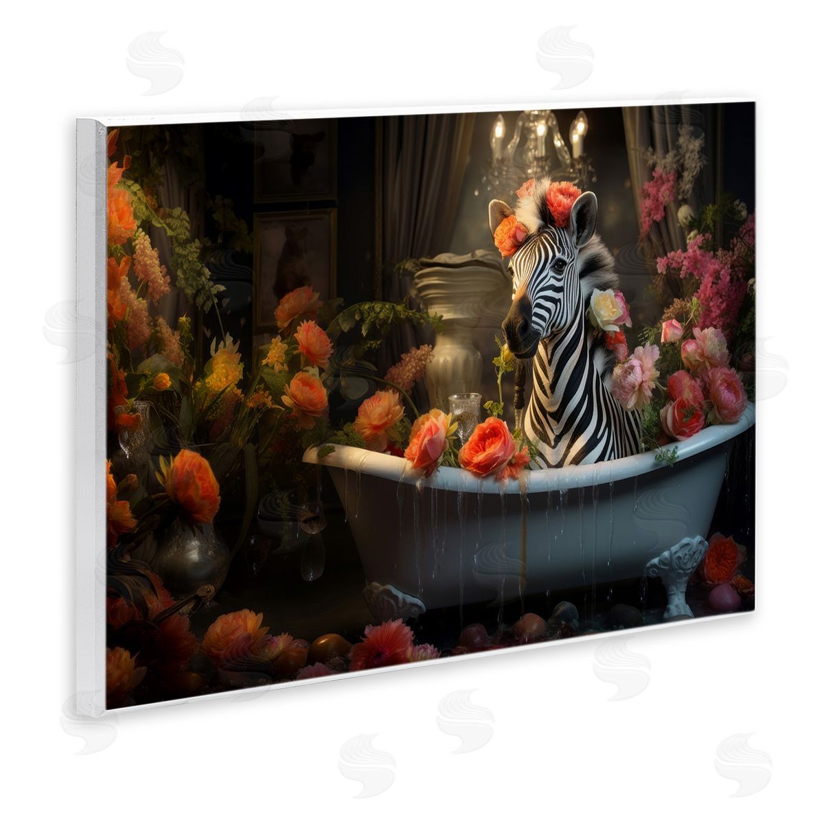Lazar Studio Zebra Bathing with Florals