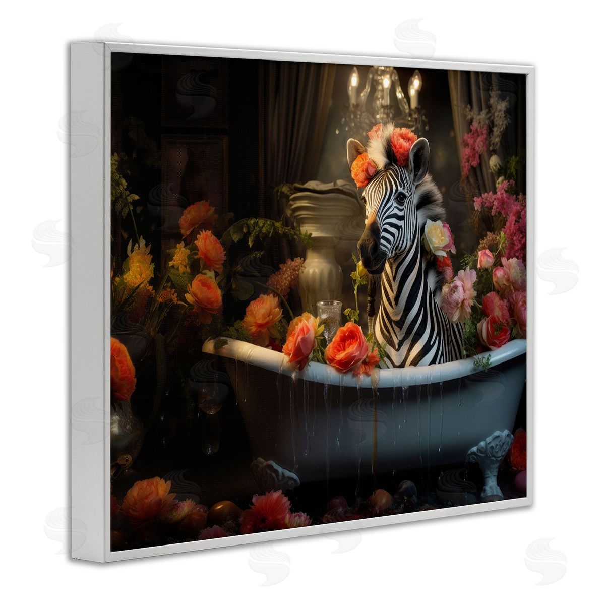 Lazar Studio Zebra Bathing with Florals
