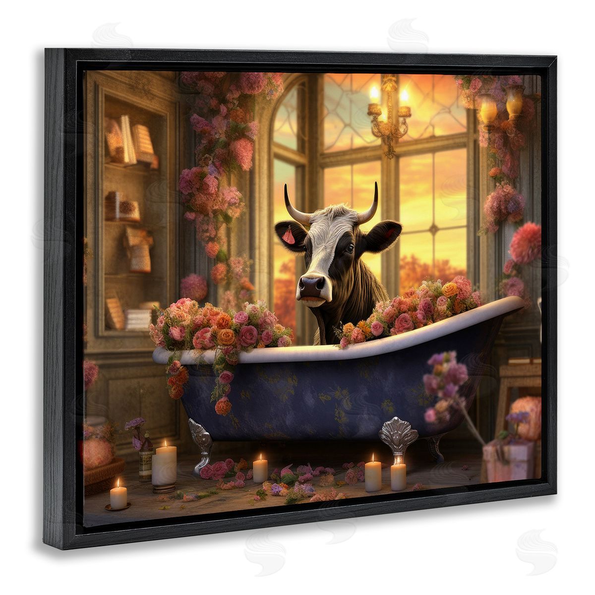 Lazar Studio Bathing Cow at Sunset