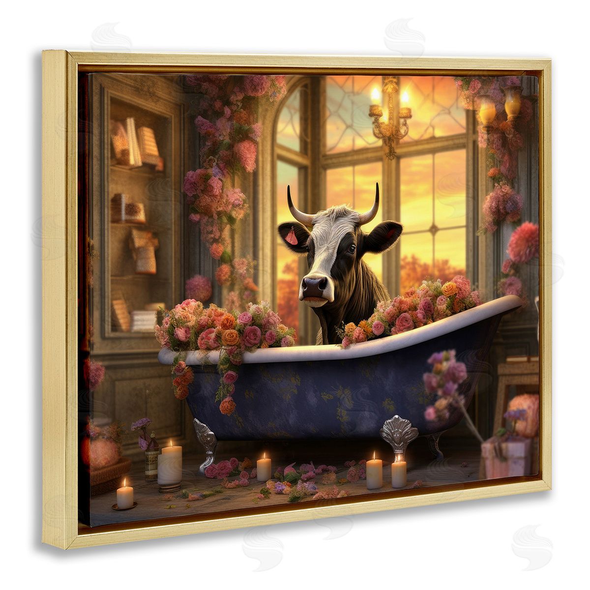 Lazar Studio Bathing Cow at Sunset