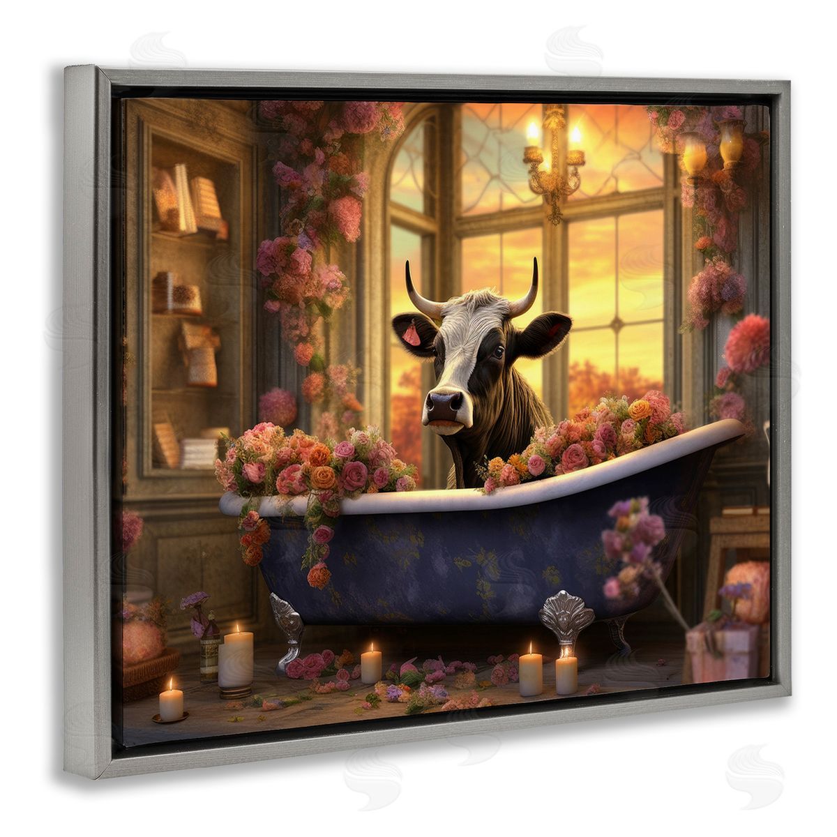 Lazar Studio Bathing Cow at Sunset