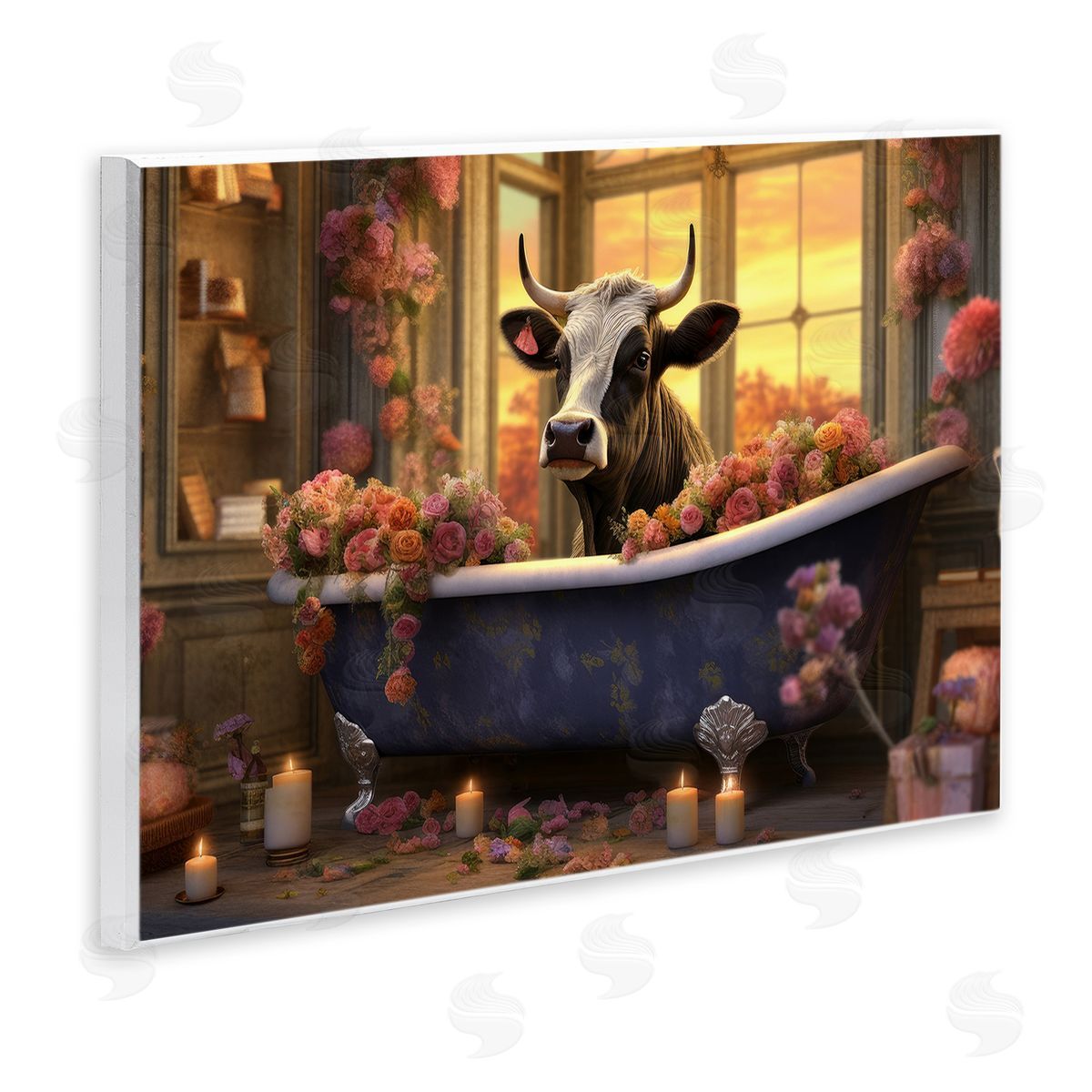 Lazar Studio Bathing Cow at Sunset