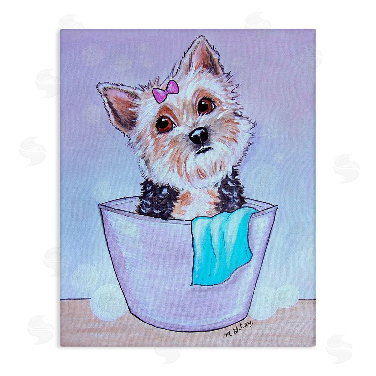 Michelle Gilsey Terrier with Soap Bubbles