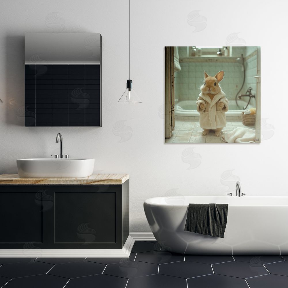 RB Bunny in Bathrobe Canvas Wall Art in Room