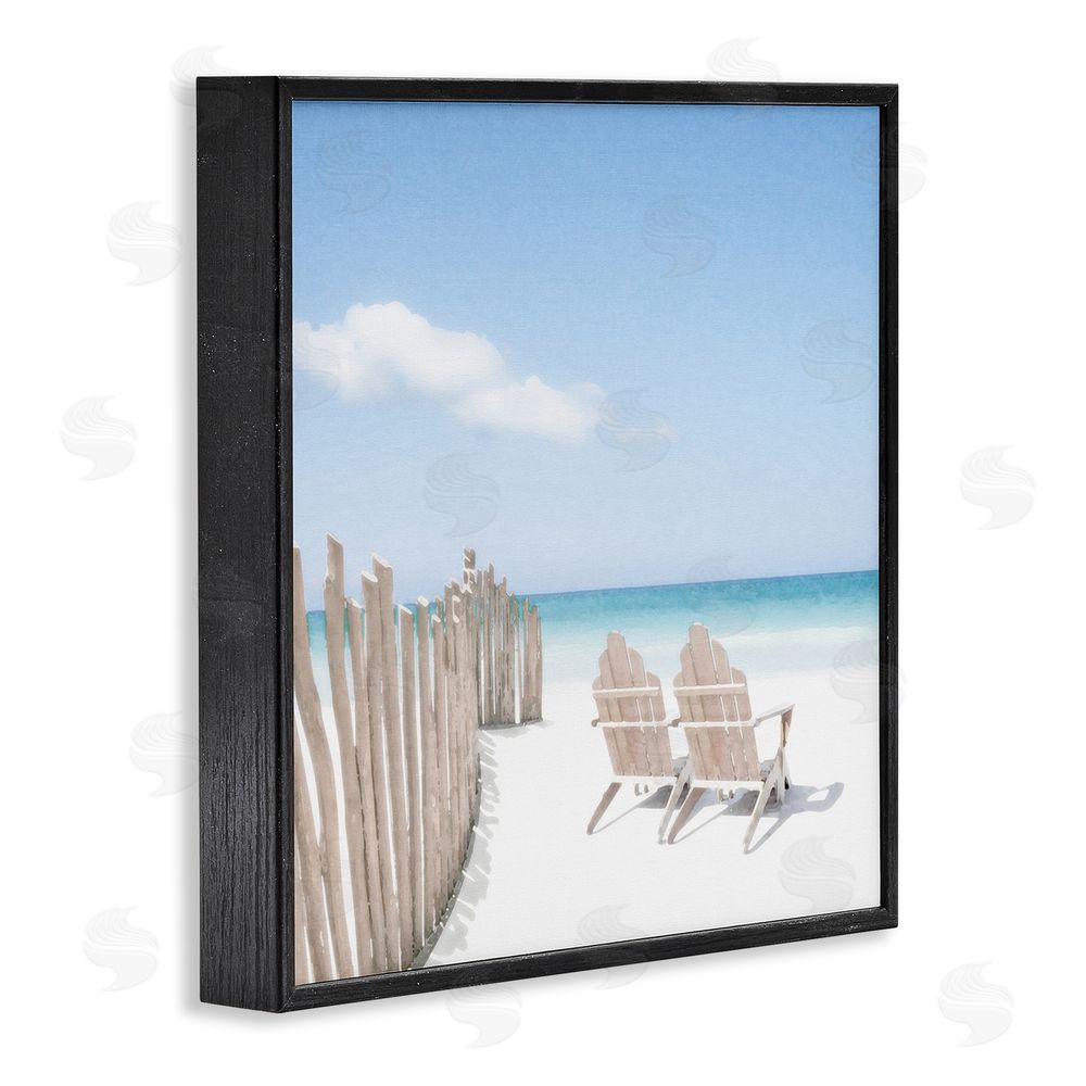 Noah Bay Minimal Beach Chairs View Black Framed Glicee Wall Art Print