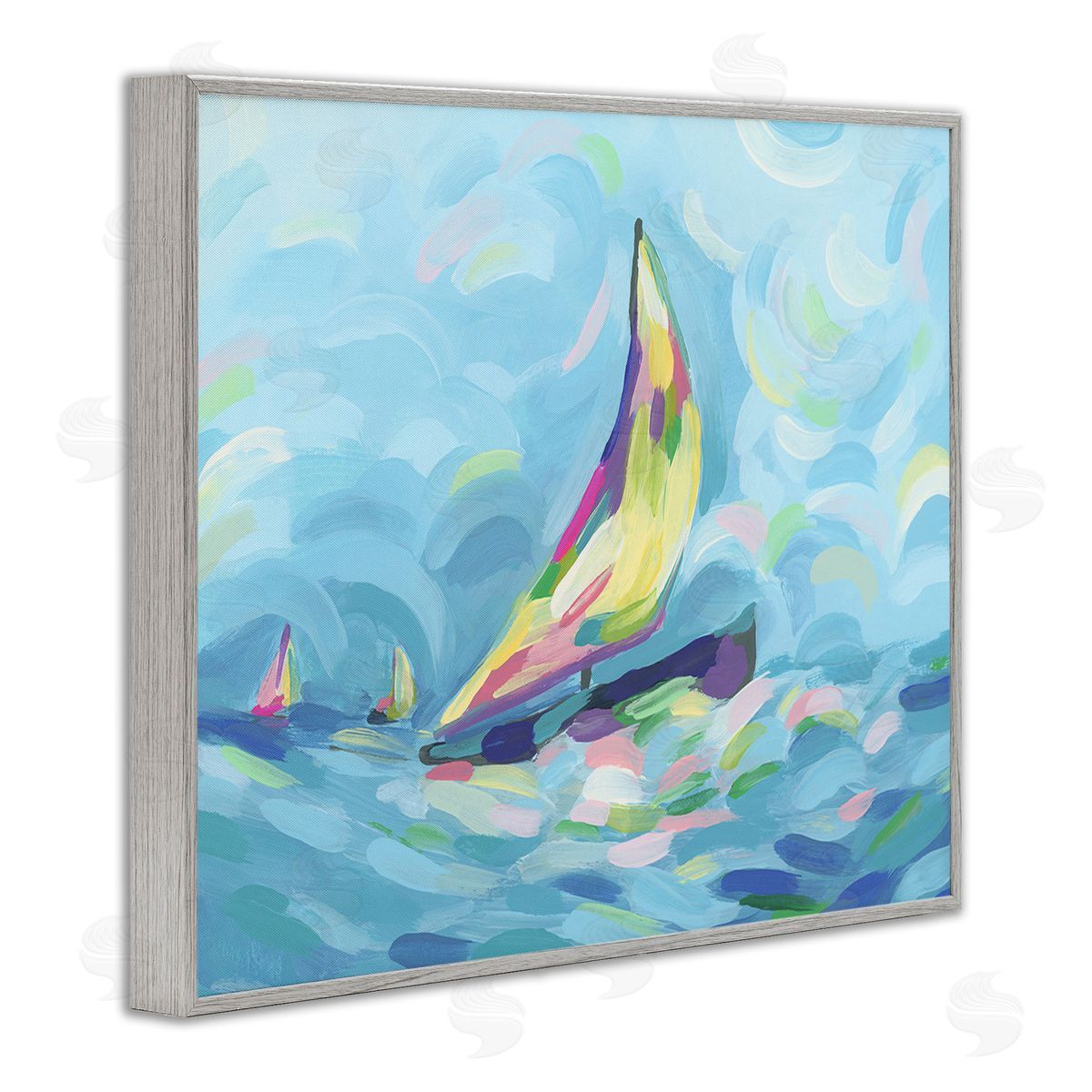 June Erica Vess Abstract Sailboat View