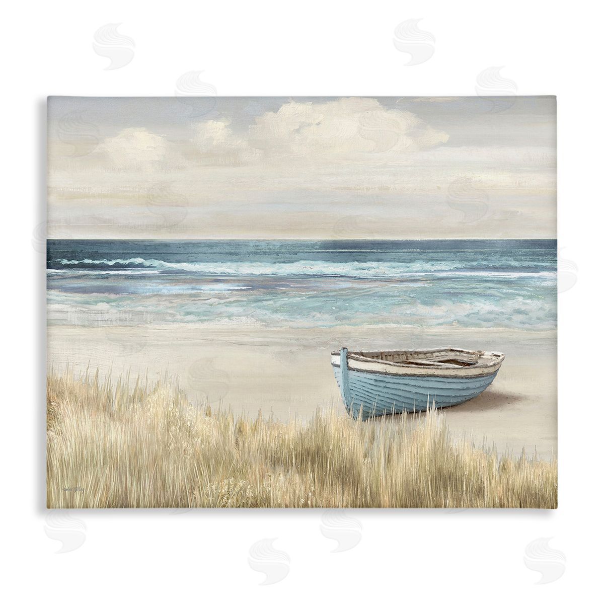 Amber Sterling Boat on Grassy Shore