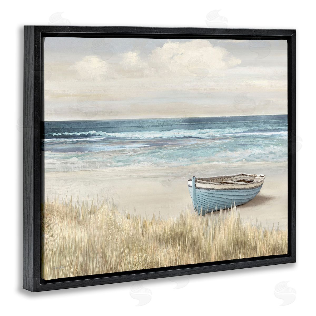 Amber Sterling Boat on Grassy Shore
