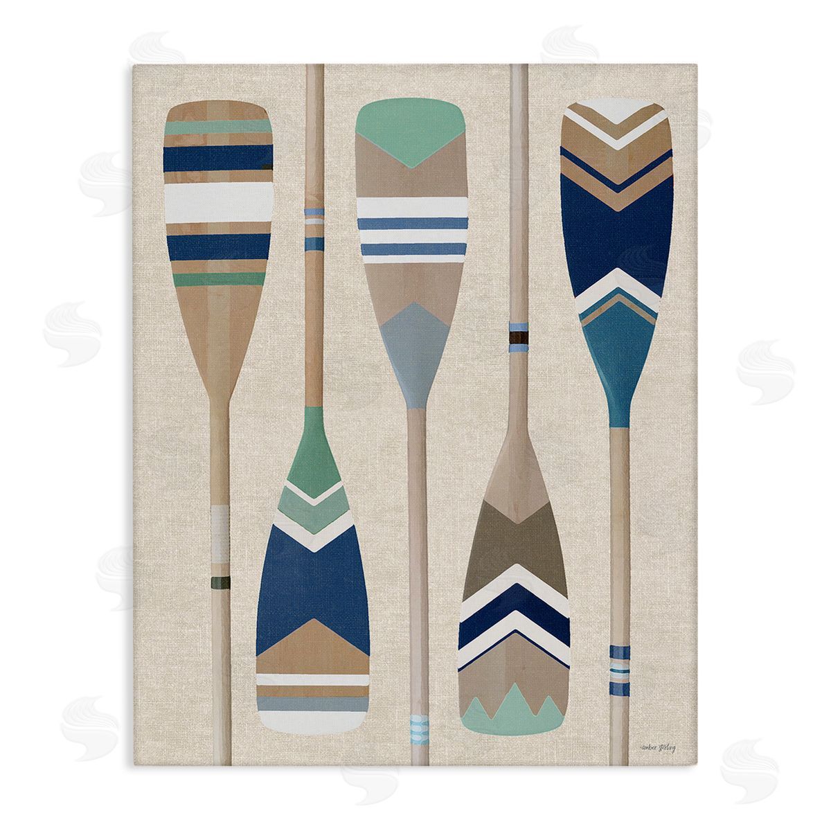 Amber Sterling Striped Boating Oars