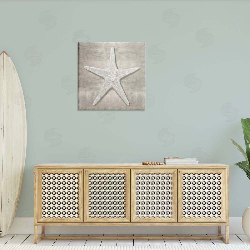 Amber Sterling Rustic Grey Starfish Canvas Wall Art in Room