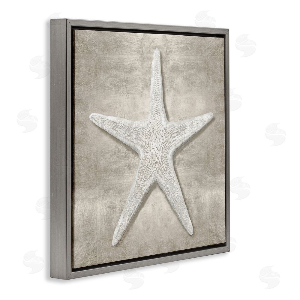 Amber Sterling Rustic Grey Starfish Gray Floating Frame Canvas Wall Art Print